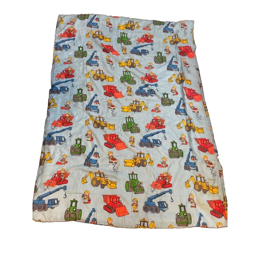 Vintage Bob the Builder Twin Bedding Lot – Comforter + Fitted Sheet – Y2K